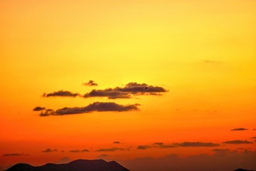 生月島大バエ灯台から見た夕焼け雲の情景＠長崎