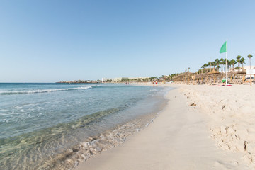 Beach and sea landscape in Sa Coma, Majorca