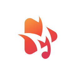 Music Play Flat Logo