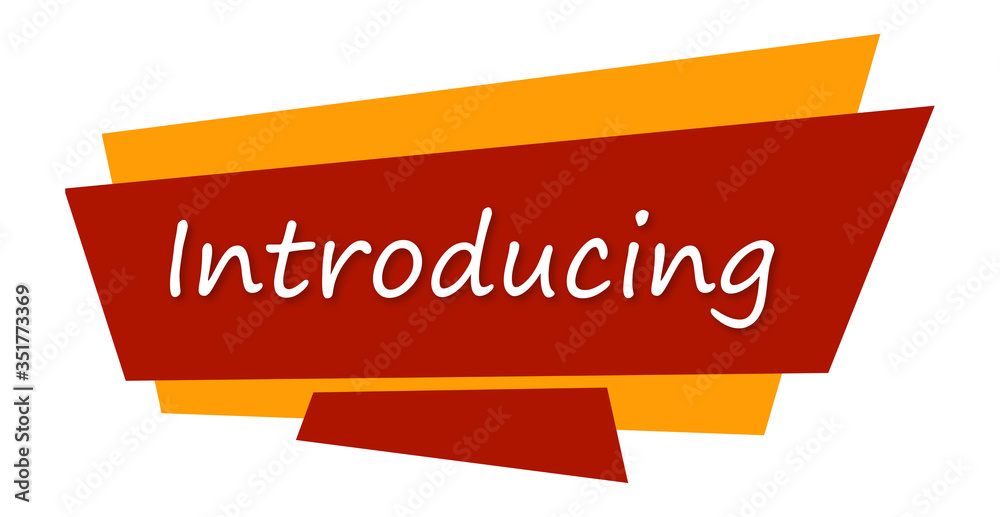 Wall mural introducing - text written on colourful background