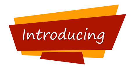 Introducing - text written on colourful background
