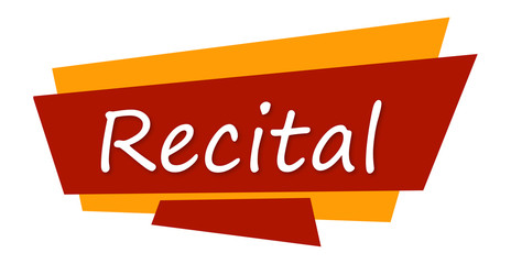 Recital - text written on colourful background