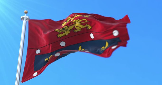 Flag of department of Orne in Normandy region, France. Loop