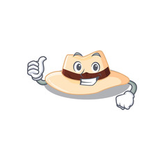 Panama hat cartoon character design showing OK finger