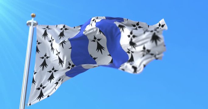 Flag of department of Ille-et-Vilaine in the Brittany region, France. Loop