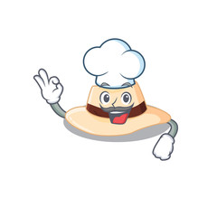Talented panama hat chef cartoon drawing wearing chef hat