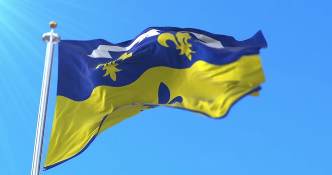 Flag of department of Loir-et-Cher in Centre-Val de Loire region, France. Loop