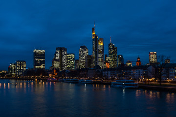 Fototapeta na wymiar Frankfurt Buildings at night