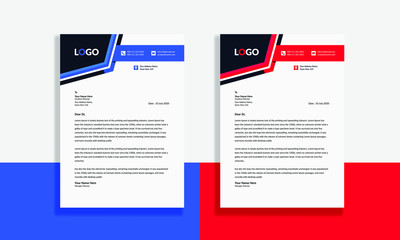 Simple creative Colorful and Modern abstract letter head business templates 