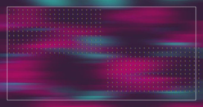 Animation of a fuchsia and blue color moving with a white frame and crosses icons