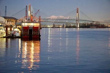Quayside New Westminster with Pattullo Bridge