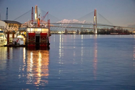 Quayside New Westminster With Pattullo Bridge