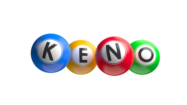 Keno lottery 3d balls for lotto game template background. 3D illustration