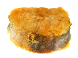 fried fish isolated on white background