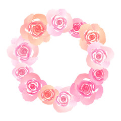 wreath of flowers in watercolor style with white background vector.