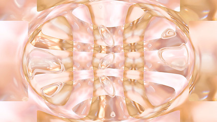 Abstract pastel orange background with glass figures