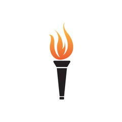 Fire torch graphic design template vector isolated