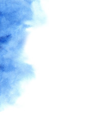 Naklejka premium Abstract blue watercolor hand painting frame on paper.