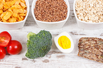 Nutritious ingredients containing vitamin B2, natural minerals and fiber, healthy nutrition