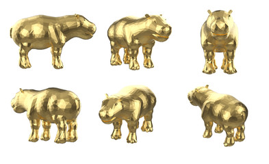 Set of polygonal hippos