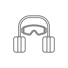 Obraz premium Ear and eye protection vector icon symbol isolated on white background