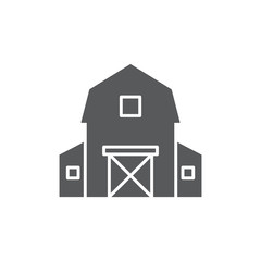 Farm barn vector icon symbol isolated on white background