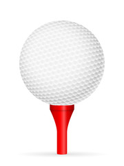 Golf ball on tee
