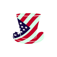 Usa flag hat graphic design template vector isolated
