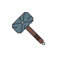 Gaming Hammer vector icon symbol game isolated on white background