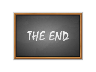 The end written on a blackboard