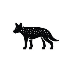 Black solid icon for hyena