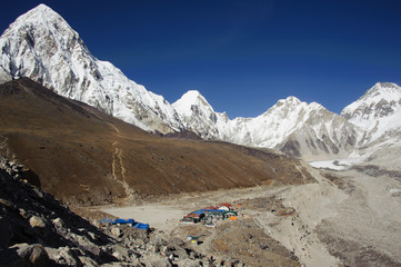 Trekking path way to village and good weather