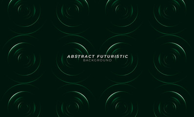 Graphic green circles seamless pattern. Abstract futuristic art wallpaper. Vector illustration.