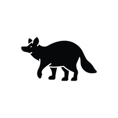 Black solid icon for raccoon