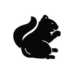 Black solid icon for squirrel
