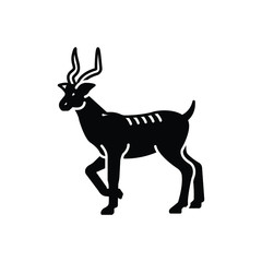 Black solid icon for antelope