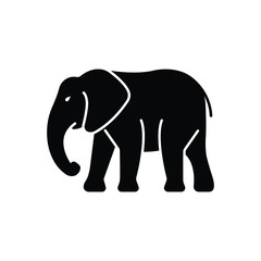 Black solid icon for elephant