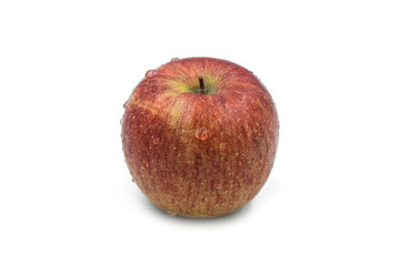 Red apples, healthy fruits on isolated white background