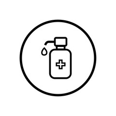 Disinfection. Hand sanitizer bottle icon, washing gel. Vector illustrationDisinfection. Hand sanitizer bottle icon, washing gel. Vector illustration	