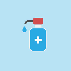 Disinfection. Hand sanitizer bottle icon, washing gel. Vector illustrationDisinfection. Hand sanitizer bottle icon, washing gel. Vector illustration	