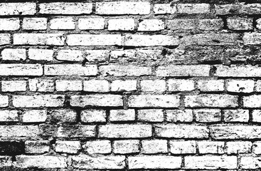 Distressed overlay texture of old brick wall, grunge background.