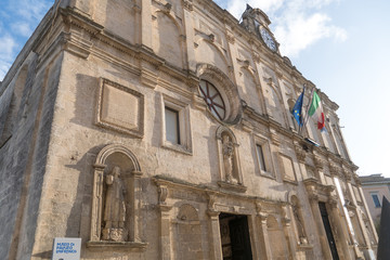 Fototapeta na wymiar Museo nazionale d'arte medievale e moderna della Basilicata, art museum located inside the building Palazzo Lanfranchi, Matera, Italy