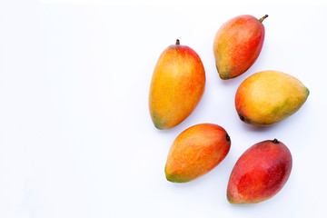Tropical fruit, Mango on white background.