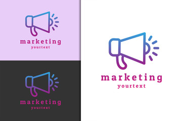 marketing logo design. gradient color