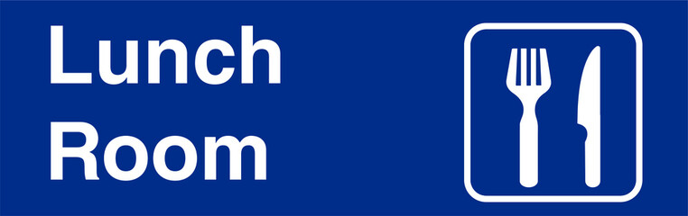 Lunch Room Blue Vector Sign
