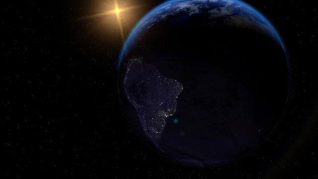 acercamiento lateral del Planeta Tierra desde el espacio