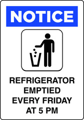 refrigerator empty every weekend Friday