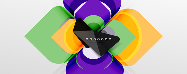 Abstract background - geometric cut paper design flower or square shape composition. Vector Illustration For Wallpaper, Banner, Background, Card, Book Illustration, landing page