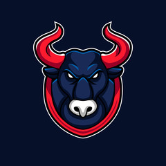 Beast Taurus head mascot logo vector. Modern bull buffalo Illustration esport gaming team template design