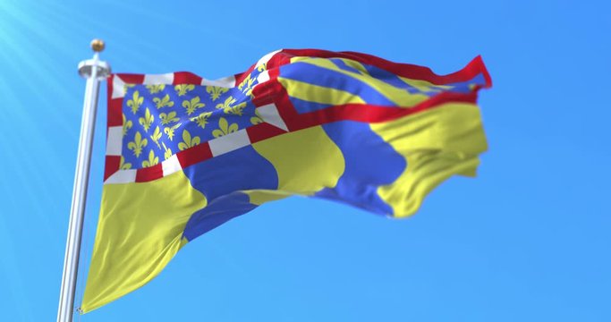 Flag of department of Saone et Loire in Bourgogne Franche Comte, France. Loop